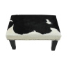 Petit repose-pieds en cuir de vachette noir et blanc | Petit repose-pieds en cuir de vachette