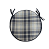 Highland Check Denim Runde Bistro-Sitzkissen | Tartan Runde Stuhlkissen