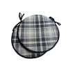 Coussins de chaise ronds en denim à carreaux Highland Check | Coussins de chaise ronds à carreaux tartan
