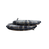 Highland Check Denim Round Bistro Seat Pads | Tartan Round Chair Pads