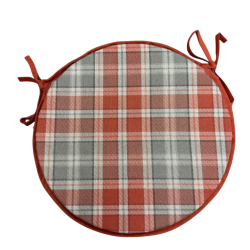 Highland Check Herfst Ronde Bistro Stoelkussens | Tartan Ronde Stoelkussens