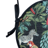 Coussins de chaise ronds style bistro, motif tapisserie forêt tropicale noire | Coussins de chaise circulaires