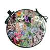Coussins de siège ronds en velours à motif floral de luxe | Coussins de chaise circulaires en velours
