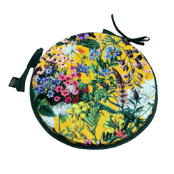 Velvet Midsummer Round Bistro Seat Pads | Circular Velvet Chair Pads