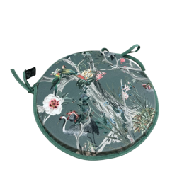 Coussins de siège ronds en velours style chinoiserie pour bistro | Coussins de chaise ronds en velours