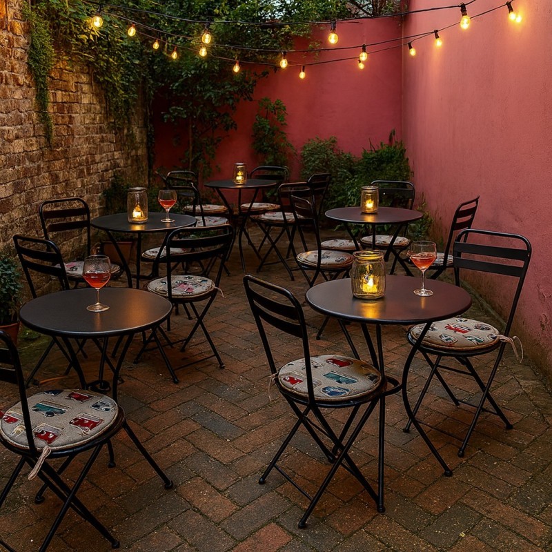 Classic Camper Round Bistro Seat Pads | Modern Circular Chair Pads