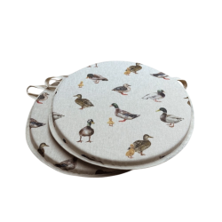 Cuscini Rotondi per Sedie da Bistro con Anatra Germano Reale | Cuscini Circolari per Sedie con Design di Anatra
