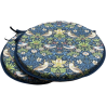 Coussin de chaise rond bistro Strawberry Thief bleu marine | Coussins de chaise ronds bistro