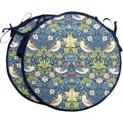 Ronde Bistro Strawberry Thief Navy Stoelkussen | Ronde Bistro Stoelkussens