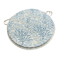 Round Bistro Willow Bough Azure Seat Pad | William Morris Seat Pads |