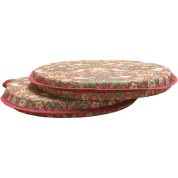 Coussin de siège rond Bistro Strawberry Thief Crimson | Coussins de chaise Bistro rouges