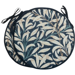 Runde Bistro Willow Bough Ebony Tapestry Sitzkissen | Bistro Sitzkissen