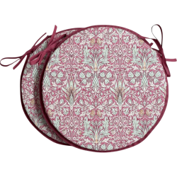Round Bistro Snakeshead Crimson Seat Pads | Patterned Bistro Seat Pads