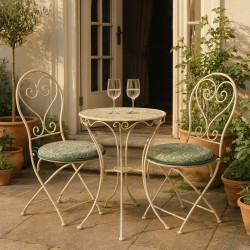 Round Bistro Snakeshead Forest Seat Pads | Patterned Bistro Seat Pads