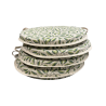 Green Leaves Round Bistro Seat Pads | Round Leaf Design Seat Pads |