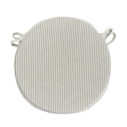 Coussins de siège ronds à rayures blanches pour chaises de bistro | Coussins de chaise ronds à rayures pour chaises de bistro |