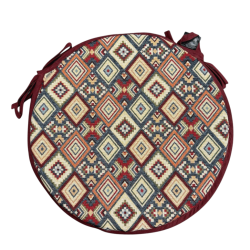 Coussins de siège ronds style tapisserie aztèque pour bistro | Coussins de siège ronds style bohème pour bistro