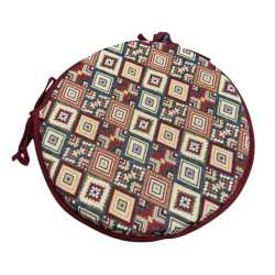 Coussins de siège ronds style tapisserie aztèque pour bistro | Coussins de siège ronds style bohème pour bistro