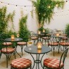 Rote Highland-Karo-Runde Bistro-Sitzkissen | Rote Tartan-Runde Stuhlkissen