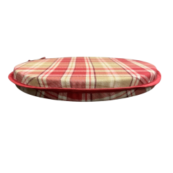 Coussins de chaise ronds à carreaux rouges Highland | Coussins de chaise ronds à carreaux tartan rouges