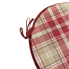 Cuscini per sedie rotondi stile bistrot a quadri rossi delle Highlands | Cuscini rotondi per sedie in tartan rosso