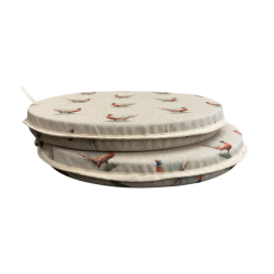 Small Pheasant Round Bistro Seat Pads | Pheasant Round Chair Pads |