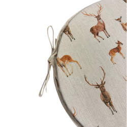 Stags & Deer Ronde Bistro Stoelkussens | Ronde Stoelkussens Met Hertontwerp