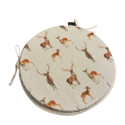 Stags & Deer Runde Bistro-Sitzkissen | Runde Stuhlkissen mit Hirsch-Design