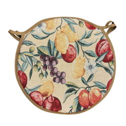 Ronde Bistro Natuurlijke Fruit Tapestry Stoelkussens | Ronde Fruit Stoelkussens