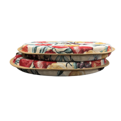 Round Bistro Natural Fruits Tapestry Seat Pads | Round Fruit Chair Pads