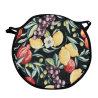 Round Bistro Black Fruits Tapestry Seat Pads | Round Fruit Chair Pads