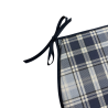 Highland Check Denim Klassische D Sitzpolster| Blau kariert D-förmige Sitzpolster