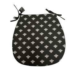 Coussins de siège en forme de D Silver Bee | Coussins de chaise classiques en forme de D avec abeilles
