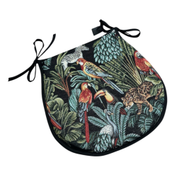 Black Rainforest Tapestry D Shaped Seat Pads | Classic D Seat Pads