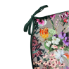 Coussins d'assise en velours Rhapsody en forme de D | Coussins d'assise classiques en velours à motif floral en forme de D