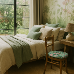Coussins d'assise en velours en forme de D pour une tranquillité absolue | Coussins d'assise en velours à motif floral en forme 
