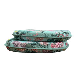 Coussins d'assise en velours en forme de D pour une tranquillité absolue | Coussins d'assise en velours à motif floral en forme 