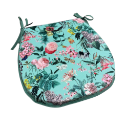 D Shaped Velvet Tranquillity Seat Pads | D Shaped Floral Velvet Seat Pads