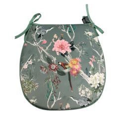 Coussins d'assise en velours de style chinoiserie en forme de D | Coussins d'assise de luxe en velours en forme de D