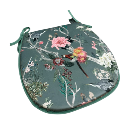 D Shaped Velvet Chinoiserie Seat Pads | D Shaped Luxury Velvet Seat Pads