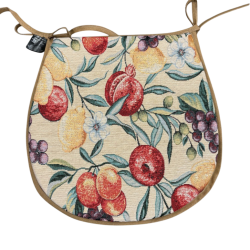 Tapisserie de coussins de siège en forme de D à motifs de fruits naturels | Coussins de siège classiques en forme de D à motifs 