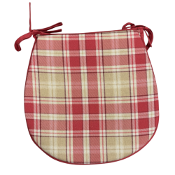 Highland Check Red D Shaped Seat Pads| Red Tartan D Shaped Seat Pads |