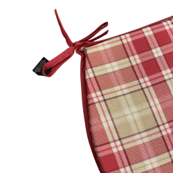 Highland Check Red D Shaped Seat Pads| Red Tartan D Shaped Seat Pads |
