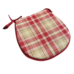 Cuscini per sedie a forma di D Highland Check Rosso| Cuscini per sedie a forma di D Tartan Rosso |
