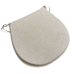 Plain Linen D Shaped Seat Pads | Plain Beige Classic D Shaped Seat Pads