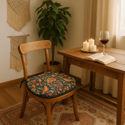 William Denim Tapestry D-vormige Zitkussens | D-vormige Blauwe Zitkussens