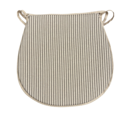 Coussins de siège en forme de D à rayures grises | Coussin de siège en forme de D à rayures extra épaisses