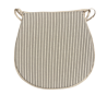 Cuscini per sedie a forma di D a righe grigie | Cuscino per sedie a forma di D a righe extra spesso