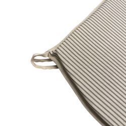 Cuscini per sedie a forma di D a righe grigie | Cuscino per sedie a forma di D a righe extra spesso