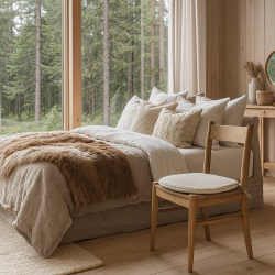 Coussins de siège rayés blancs en forme de D | Coussin de siège rayé extra épais en forme de D